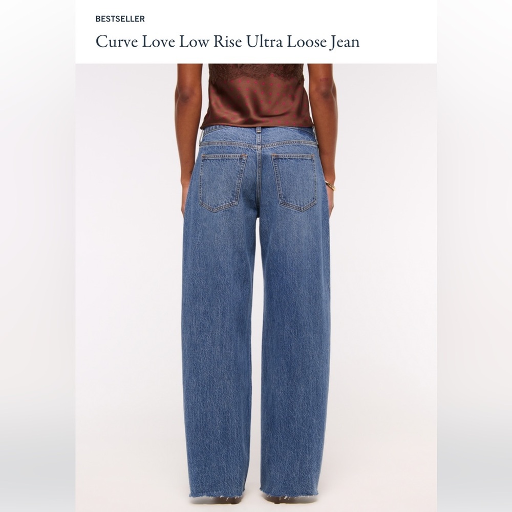 Abercrombie and fitch curve love low rise ultra loose jean medium wash 29 X-Long
